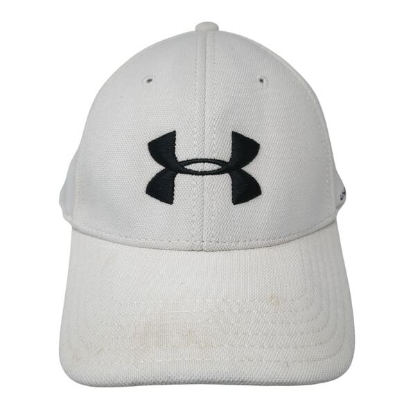 Under Armour Heatgear Fitted Baseball Cap White XL Embroidered Vented Holes - Picture 1 of 9